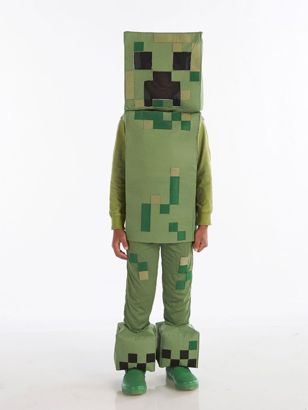 Pottery Barn Kids Minecraft Creeper Halloween Costume Green Pixel Size 3T NWT